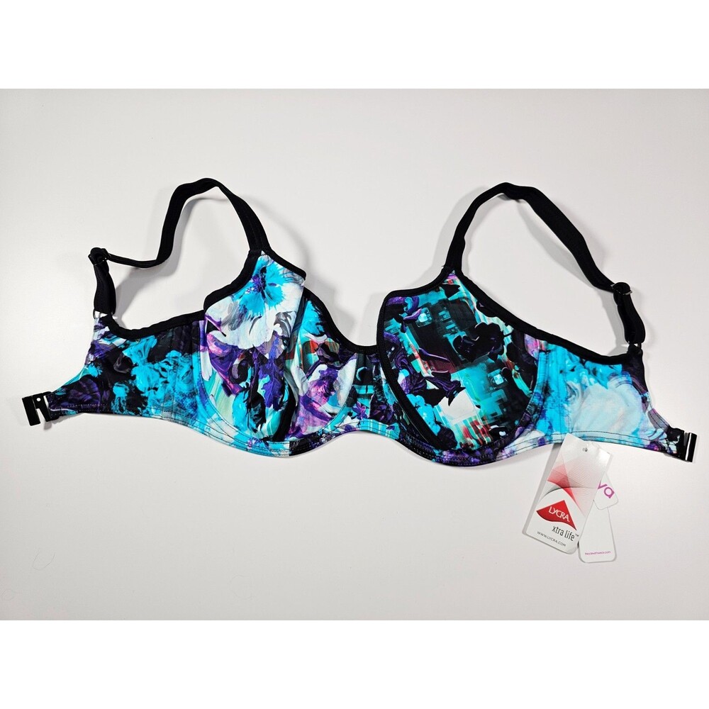 Freya Atlantis Bikini Swim Top Underwired Padded Balcony Bra, Size 30I